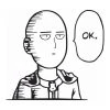 Mily One Punch Man Saitama OK Sticker