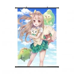 Mily Pokemon Rowlet And Girl 23 X 36 Inch Wall Scroll Poster