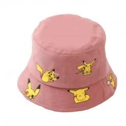 Mily Apparel Pokemon Pikachu Allover Print Light Pink Bucket Hat
