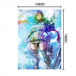 Mily Attack On Titan Mikasa Ackerman "5 X 7" Metallic Glossy Art Print Lifestyle