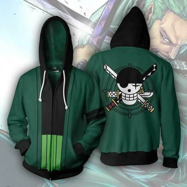 Mily One Piece Roronoa Zoro Zip Up Hoodie Apparel 3 Mily One Piece Roronoa Zoro Zip Up Hoodie Apparel
