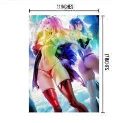 Mily Darling In The FranXX × Evangelion Zero Two & Ichigo "11 X 17" Metallic Glossy Art Print Ver. 2 Lifestyle