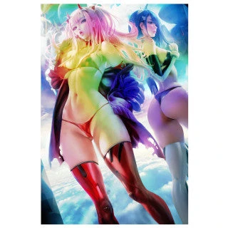 Mily Darling In The FranXX × Evangelion Zero Two & Ichigo "5 X 7" Metallic Glossy Art Print Ver. 2 Lifestyle 3 Mily Darling In The FranXX × Evangelion Zero Two & Ichigo "5 X 7" Metallic Glossy Art Print Ver. 2 Lifestyle
